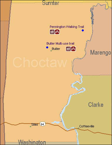 Choctaw County Trails Map